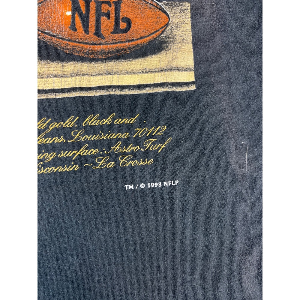 VINTAGE 90s New Orleans Saints T Shirt Mens XL Black Home Team Advantage NFL Tee - Picture 6 of 9